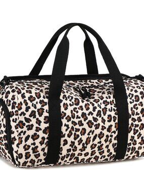 Travel Duffle Bag for Women, Corduroy Weekender Overnight Gym Sports Bag with Sh